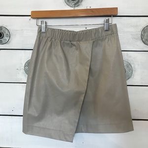 Topshop Faux Leather Layered Mini Skirt